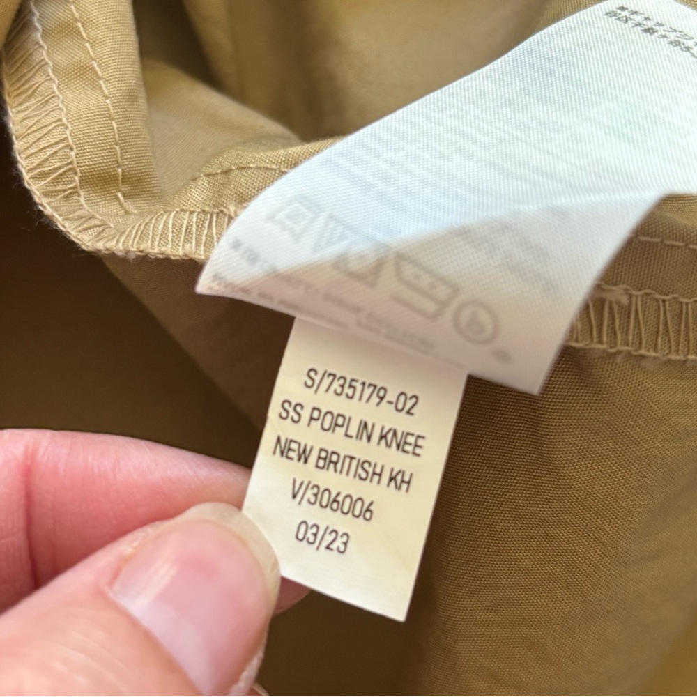 Banana Republic Poplin Knee Length Shirt Dress in Khaki, Size Small - Picture 7 of 9